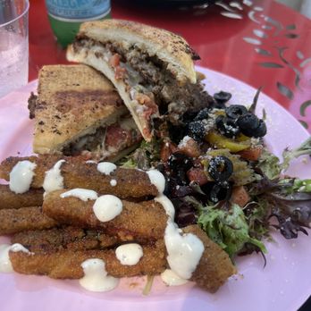 Eatly - Black and blue bruschetta panini and fresh zucchini fries - Italian Near Me - Urbana, Ohio