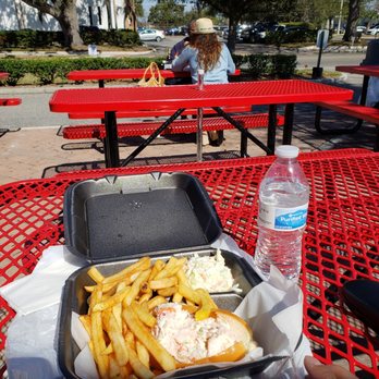 Bar Harbor Seafood - Lobster roll with fries and coleslaw - Seafood Near Me - Orlando, Florida Bar Harbor Seafood - Lobster roll with fries and coleslaw - Seafood Near Me - Orlando, Florida