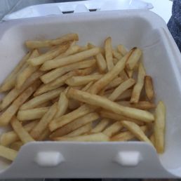 Cold tasteless fries. This is suppose to be a large order of fries. Don't order...don't waste your money.