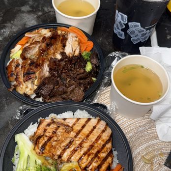 WaBa Grill - Salmon Veggie Bowl WaBa Chicken & Steak Veggie Bowl - Asian Fusion Near Me - Corona, California