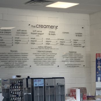 The Creamery - Menu inside - Ice Cream & Frozen Yogurt Near Me - Polk City, Iowa