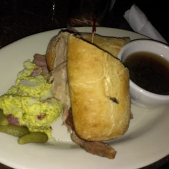 Sasha's On Shaw - Beef brisket and Au jus sauce - New American Near Me - Saint Louis, Missouri