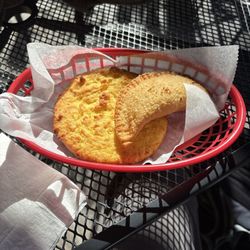 Coffee House - Chicken empanada and arepas