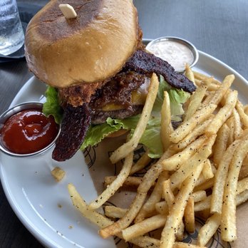 Batch New Southern Kitchen - Batch Attack Burger with fries - New American Near Me - Delray Beach, Florida