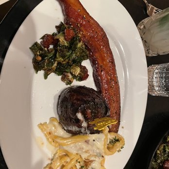 Maple & Ash - Petite Filet Mignon, bacon, Brussels sprouts, and Mac and cheese - Steakhouses Near Me - Scottsdale, Arizona Maple & Ash - Petite Filet Mignon, bacon, Brussels sprouts, and Mac and cheese - Steakhouses Near Me - Scottsdale, Arizona