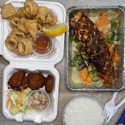 Fish cake Fried Calamari Grilled Salmon Fish cake Fried Calamari Grilled Salmon