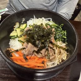 Hot Stone Pot Spicy Pork Belly Bibimbap / 제육돌솥비빔밥 Hot Stone Pot Spicy Pork Belly Bibimbap / 제육돌솥비빔밥