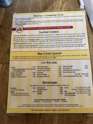 Menu photo 1 Maxine's Cafe & Bakery Bastrop, TX Menu photo 1 Maxine's Cafe & Bakery Bastrop, TX