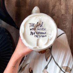 Faire Coffee - Blueberry white chocolate mocha with salted Carmel cold foam