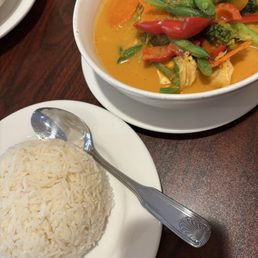 Tofu Panang Curry with steamed rice