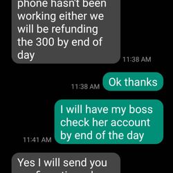 Platinum power washing and solar cleaning - The communication to my assistant that they weren't coming back to do the job and would refund