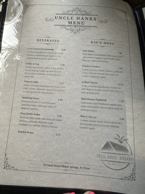 Menu photo 2 Uncle Hanks’ Hideaway Miami Springs, FL