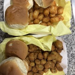 Tater tots, fried okra (10/10)