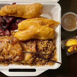 Hong Kong Taste - My DELICIOUS combination plate with fried rice, chicken fingers, boneless spare ribs and chicken teriyaki.