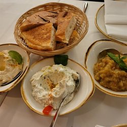 Fora Restaurant - hummus, yogurt dip, baba ganoush