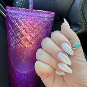 Nailsneedlove Studio - Hailey Bieber nails. Funny bunny with chrome - Nail Salons Near Me - Costa Mesa, California