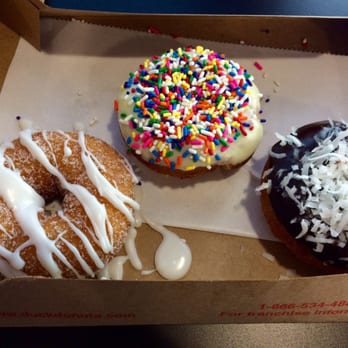 Duck Donuts - Cinnabon, lemon with sprinkles, chocolate with coconut. - Donuts Near Me - Cary, North Carolina