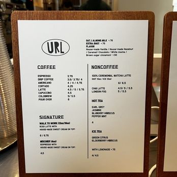 URL Coffee - Drink menu - Salad Near Me - Seattle, Washington URL Coffee - Drink menu - Salad Near Me - Seattle, Washington