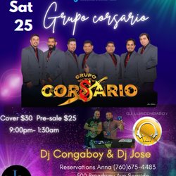 Deja Blue - Grupo Corsario hoy sábado 25 de marzo 2023 y DJ conga & Dj José cerramos 1:30 am cover $30