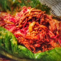 Burger Burger - The 6-hour cooked pork shoulder with homemade appled slaw, cabbage. Creative flavor