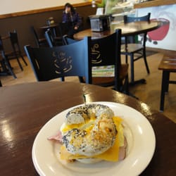 Bagels & Brew - Breakfast Sandwich on Onion Bagel