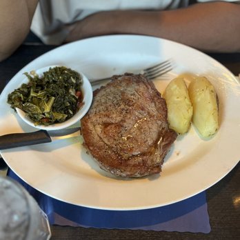 Galazio Restaurant - 16 ounce ribeye (with kale and oven roasted potatoes) - Mediterranean Near Me - La Plata, Maryland