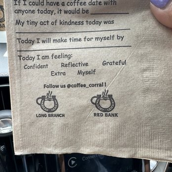 Coffee Corral - Cute napkin came with my order - Coffee & Tea Near Me - Red Bank, New Jersey Coffee Corral - Cute napkin came with my order - Coffee & Tea Near Me - Red Bank, New Jersey