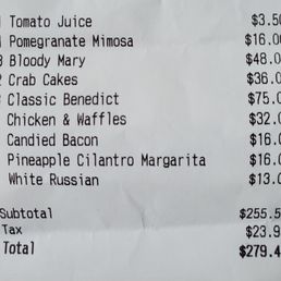 our bill, before tip