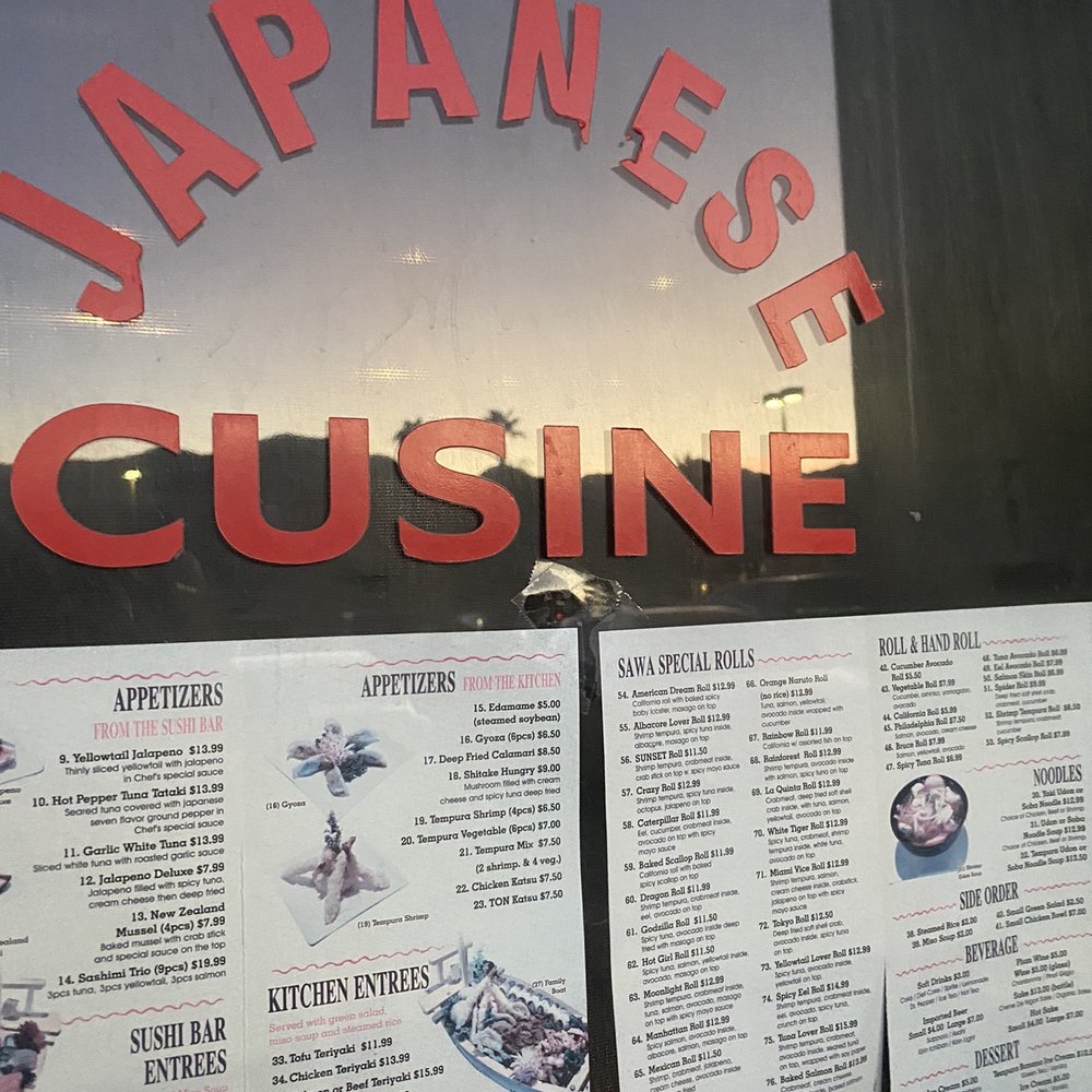 Sawa Sushi - See how they spell "cusine"? - Sushi Bars Near Me - La Quinta, California Sawa Sushi - See how they spell "cusine"? - Sushi Bars Near Me - La Quinta, California