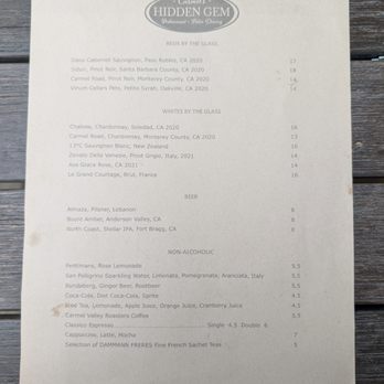 Carmel’s Hidden Gem - Menu 5/24/2026 - New American Near Me - Carmel by the Sea, California Carmel’s Hidden Gem - Menu 5/24/2026 - New American Near Me - Carmel by the Sea, California