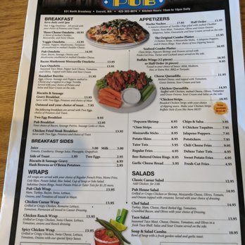 7th Street Pub - Breakfast, Appetizer and Salad menu. - Pubs Near Me - Everett, Washington