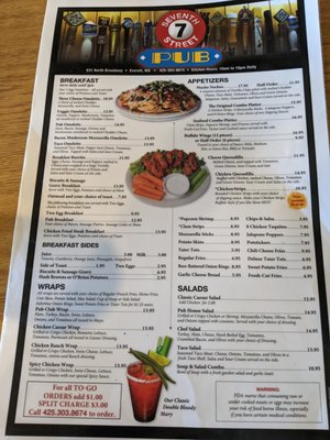 Menu photo 4 7th Street Pub Everett, WA
