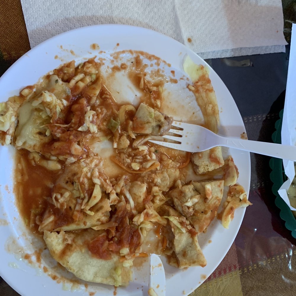 My deliciously drenched pupusa!! My deliciously drenched pupusa!!