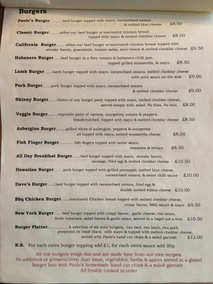 Menu photo 5 Paolo's Kitchen Broadstairs, KEN