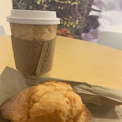 Lentine's Coffee Shop - My order- medium latte and orange blossom muffin