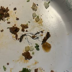 Tacos Los Potrillos - . Tacos very salty and my husband was chewing on this plastic .