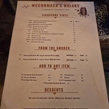 McCormack's Big Whisky Grill - Menu - Barbeque Near Me - Richmond, Virginia McCormack's Big Whisky Grill - Menu - Barbeque Near Me - Richmond, Virginia