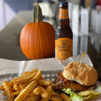 The 252 - The October Burger of the Month! 
Mad Apple SMASH! Burger!
Cheddar Cheese, Bacon, Grilled Apple Slice, and Apple Chutney - Burgers Near Me - Seneca, Illinois