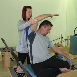 Blue Sky Pilates - Our client Armen with Stacy our Master Instructor
