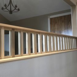 M Mason Renovations - Added a safety rail above stairs .
