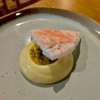 Heritage - Passion fruit pavlova with parsnip pastry cream - Modern European Near Me - Long Beach, California Heritage - Passion fruit pavlova with parsnip pastry cream - Modern European Near Me - Long Beach, California