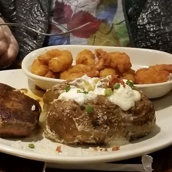 Outback Steakhouse - Sirloin with crispy shrimp and loaded baked potato - Steakhouses Near Me - Edgewater, New Jersey