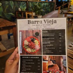 Barra Vieja - Menu