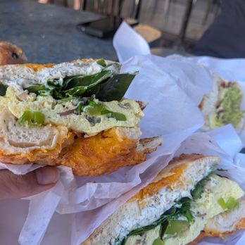 Brooklyn Bridge Bagel Works - Wow! best bagel sando I've ever had. cheddar garlic w herb garlic smear / veggie scramble. Everything is perfect - selection is huge. - Bagels Near Me - Chico, California Brooklyn Bridge Bagel Works - Wow! best bagel sando I've ever had. cheddar garlic w herb garlic smear / veggie scramble. Everything is perfect - selection is huge. - Bagels Near Me - Chico, California
