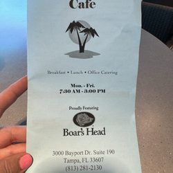 Bayside Deli Cafe - Menu