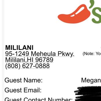 Chili's - When I was supposed to receive my order - Tex-Mex Near Me - Mililani, Hawaii Chili's - When I was supposed to receive my order - Tex-Mex Near Me - Mililani, Hawaii