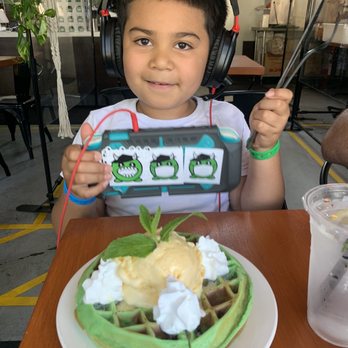 Monster Pho - My son right before digging into his dessert. Notice the Monster Pho stickers on his Nintendo Switch? :) - Vietnamese Near Me - Oakland, California Monster Pho - My son right before digging into his dessert. Notice the Monster Pho stickers on his Nintendo Switch? :) - Vietnamese Near Me - Oakland, California