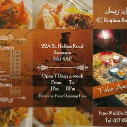 Reyhan - Reyhan take away menu ,just zoom on the pic to see all details in bigger size(drinks & contact information & working times)