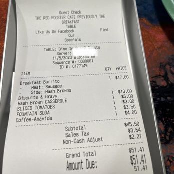 Red Rooster Cafe - Latte (cute) Bill () - Breakfast & Brunch Near Me - Destin, Florida
