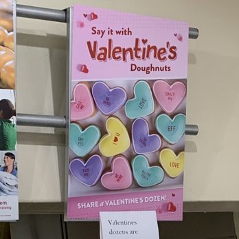 Krispy Kreme - Promoted doughnuts that were not even available in store at 8:30 am on Valentine's Day. - Donuts Near Me - Roseville, California